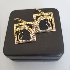 LAST CHANCE: Laurel Burch "Equus" Earrings, Black/Gold